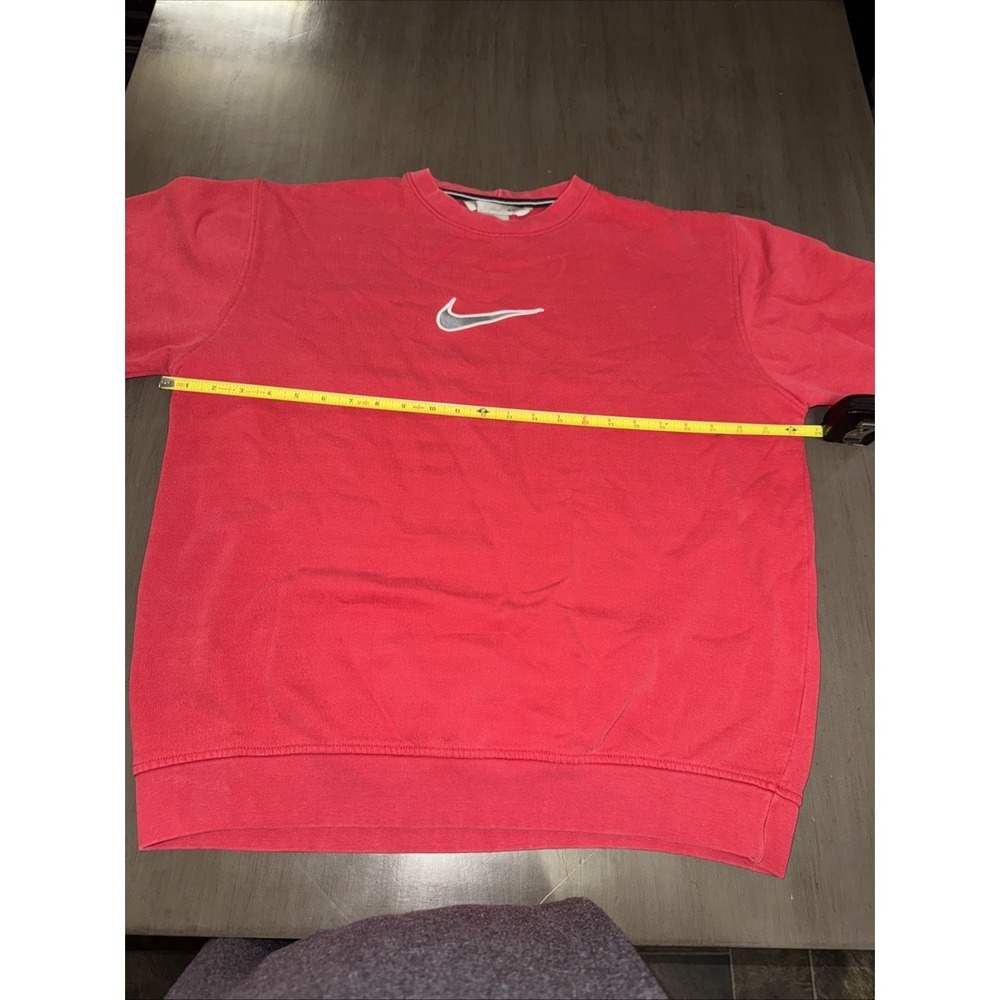 Vintage Nike Crewneck Sweatshirt Size‎ large center swoosh 90s nike Red Gray - Picture 3 of 10